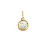 Coin Pearl Charm / Pendant in 24 Karat Gold Vermeil