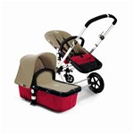 Bugaboo Cameleon - Red Base with Sand Canvas Fabric