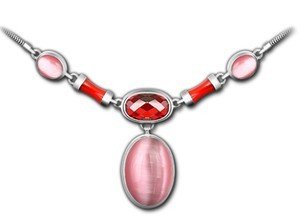 Retro Women's Royal Nobles Natural Opal Garnet Red Agate 925 Sterling Silver Thai Silver Pendant Necklace for Wedding Global Limited Edition