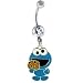 Cookie Monster BLUE Crystal Metal Enamel Cute Sexy Belly Navel Ring Cookie Monster BLUE Crystal Metal Enamel Cute Sexy Belly Navel Ring
