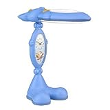 Childrens Blue Pig Clock Faced Table Lamp with Nightlight Capabilities - HL022478