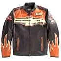Harley-Davidson&reg; Men's Victory Lap Screamin' Eagle Leather Jacket. Screamin' Eagle Graphics. 98280-07VM