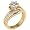 14KGP Solitaire Center Baguette Sides CZ Engagement Ring