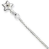 Ankle Bracelet - 9 Sterling Silver Star Cubic Zirconia Anklet