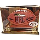 New York Jets Gold Mirror Football Display Case