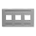 3 Port Furniture Faceplate, Gray (ICC-IC107FM3-GY) Category: Telephone Jacks