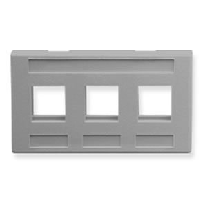 ICC Furniture Faceplate 3Port - Gray (Installation Equipment / Wall Jacks/Inserts)
