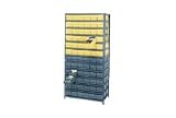 Open Steel Shelving Unit With Plastic Drawers