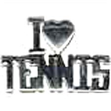 I Love Tennis Pin ~ Sterling SIlver