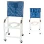 MJM 131-5 PVC Bariatric Shower Commode Chair w/ Individual Sliding Self- Storing Footrest