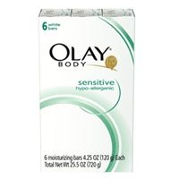 Olay body moisturizing bar soap for sensitive and hypo allergenic skin - 4.25 oz, 6 ea