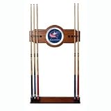 NHL Columbus Blue Jackets 2 piece Wood and Mirror Wall Cue Rack