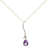 9ct Diamond & Amethyst Wave Pendant