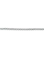 6mm 14k Fancy White Gold Link Bracelet 8"