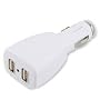 2 Port USB Car Cigarette Lighter Adapter Dual Plug for iPod MP3 Players Charger - Color White