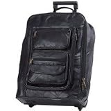Embassy 21 in Black Hand Sewn Pebble Grain Genuine Leather Trolley Case