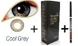 Coloured Contact Lenses with 120ml Solution and Case - Cool Grey (3 Months)