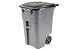 50 Gallon Rubbermaid Large Mobile Waste Receptacle - Gray With Lid