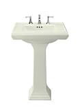 Kohler 27 Centerset Fireclay Bathroom Sink with Overflow and 3 Pre Drilled Faucet Holes from the Memoirs Collection Tea Green - K-2258-4-NG