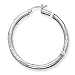 Sterling Silver 3.00mm Satin Diamond-Cut Hoop Earrings