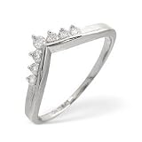 Image of 9ct White Gold 0.20ct Diamond Wishbone Ring