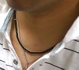 ≪ブラックダイヤ同タイプ≫ブラックスピネルネックレス（3-3.5mm）