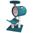 Molly and Friends "Tunnel of Fun" Premium Handmade 3-Tier Cat Tree with Sisal, Model 243, Beige