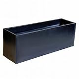 zinc garden trough planter with black finish -  80cm L x 25cm W x 26cm H