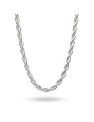 4.7mm .925 Italian Sterling Silver Diamond Cut Rope Inch 16 Chain