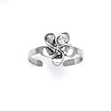 Solid 14K White Gold .01 Carat Genuine Diamond Flower Bloom Toe Ring