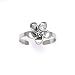 Solid 14K White Gold .01 Carat Genuine Diamond Flower Bloom Toe Ring