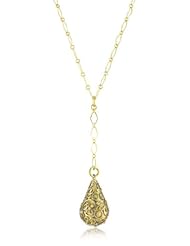 Annie Fensterstock Teardrop 22k Yellow and 18k White Gold Diamond Necklace