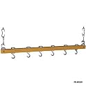 Concept Housewares Cookware 36" Ceiling Rack - Natural Wood