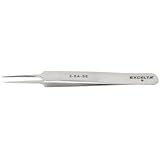 Excelta 5-SA-SE Tweezer, Straight Tapered Ultra Fine, 4.25" Overall Length, Stainless/Anti-Magnetic