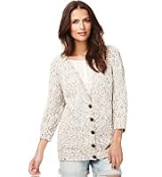 Indigo Collection Cotton Rich Longline Slub Cardigan
