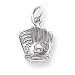 14k White Gold Baseball Glove Charm