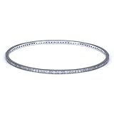 1 2 Carat Round Diamond 14k White Gold Slip-on Bangle Bracelet