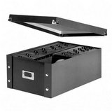 Snap-N-Store SNS01658 Double Wide CD Storage Boxes Holds up to 330 CDs (Glossy Black with Chrome Accents)