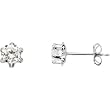 14K White Gold Teen April Birthstone Stud Earrings