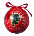 THE DOG Artlist - Black Labrador Retriever Mini Glass Ornament