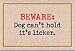 Beware of Licker Doormat (Taupe Background/blue and Black Lettering, 18' X 27')