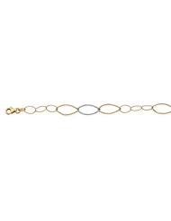 CleverEves 14K Gold Two-Tone Hoop Link Bracelet