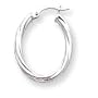 14k White Gold 3mm Twisted Oval Hoop Earrings - JewelryWeb