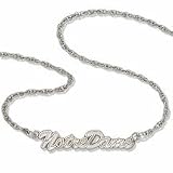 Notre Dame Fighting Irish 18 Notre Dame Script Necklace - Sterling Silver Jewelry