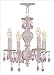 5024-AW Hampton Sutton Antique White Ornate Mini Chandelier Draped with Clear, Rose, ...