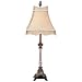 Lourdes Acanthus Leaf Antique Gold and Glass Buffet Lamp