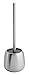 mDesign Bathroom Toilet Bowl Brush, Toilet Paper Roll Holder, and Wastebasket Trash Can - Pack of 3, Brushed Stainless Steel