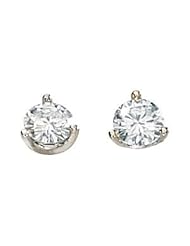 Jewelplus Created Moissanite Earrings 14K White Pair 04.50Mm=3/4 Cttw