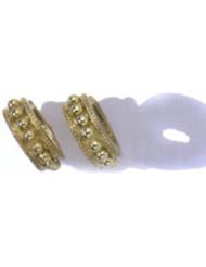 14k Solid Gold Round Caviar Huggie Earrings (5.8 gr.tw)