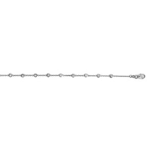 18k White Diamond By The Yard 0.36ct Diamond Anklet 9.5 Inch - JewelryWeb